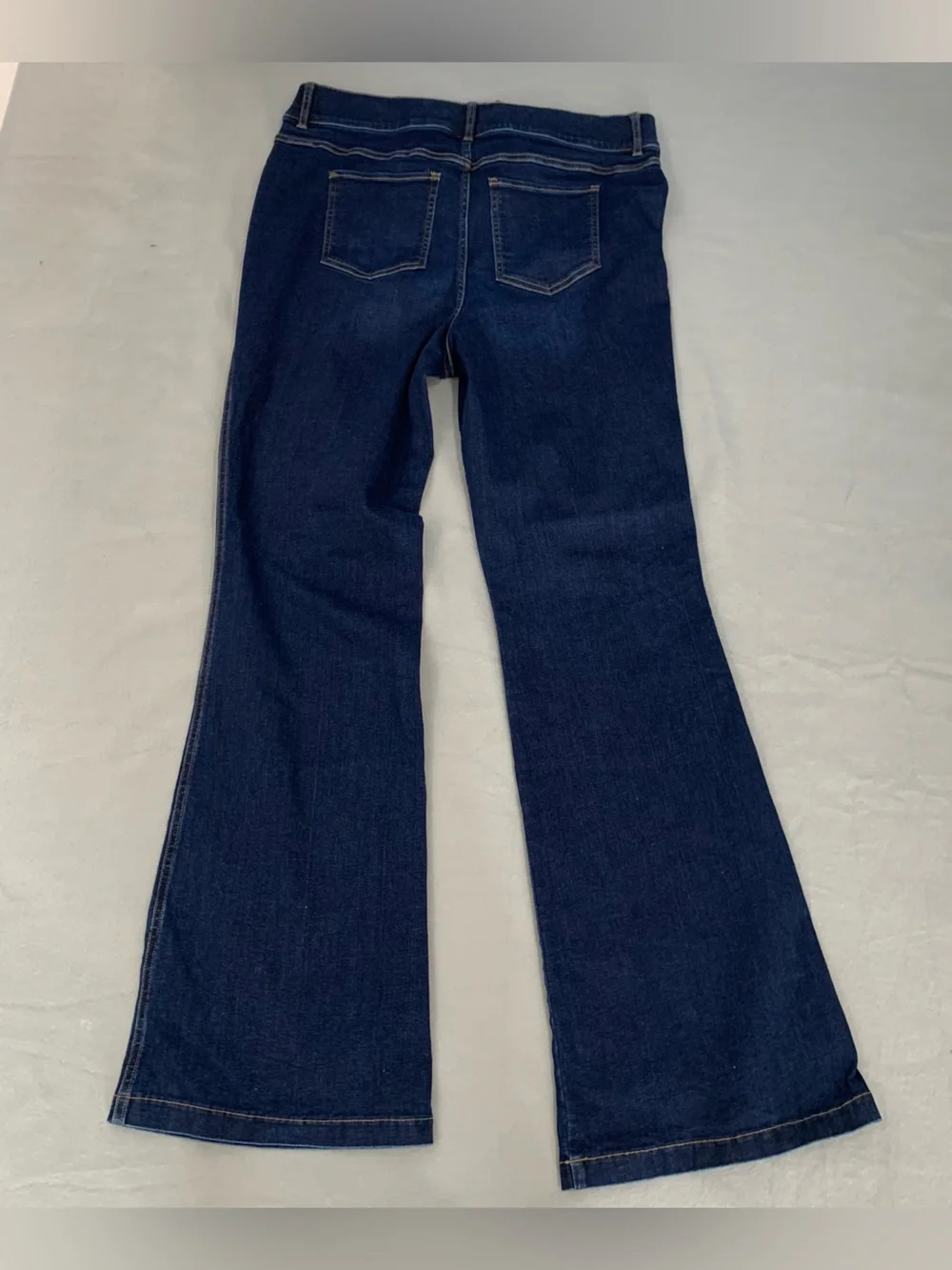 SPANX High Rise Flare Jeans Size 2X Tall Women Blue Denim Tummy Control Wide Leg